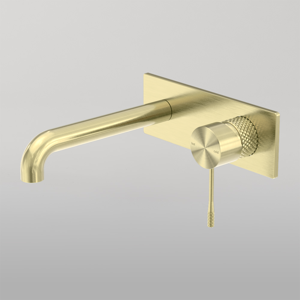 Opal Wall Basin/Bath Mixer 120mm Brushed Gold