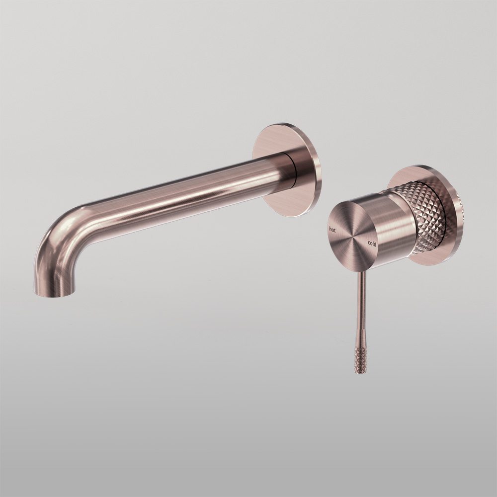 Opal Wall Basin/Bath Mixer Separate Back Plate 120mm Brushed Bronze