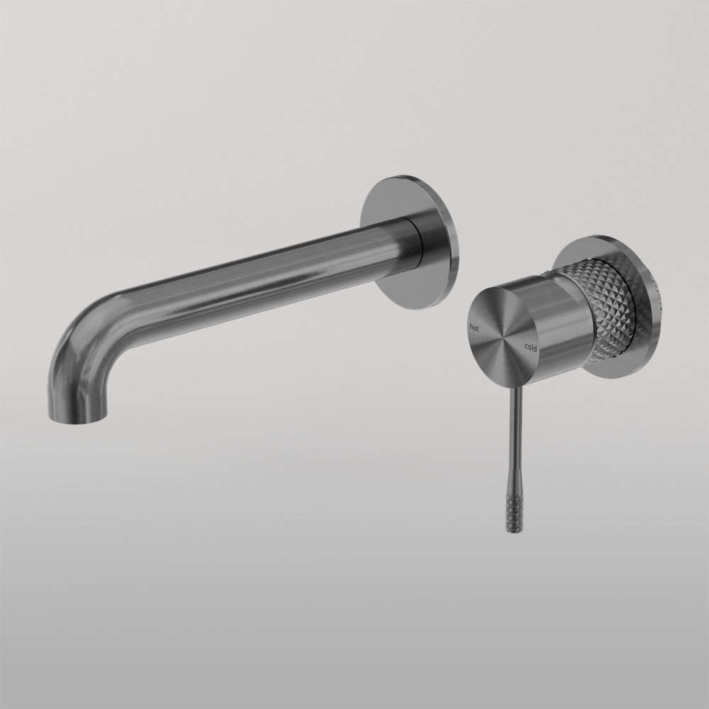 Opal Wall Basin/Bath Mixer Separate Back Plate 120mm Graphite