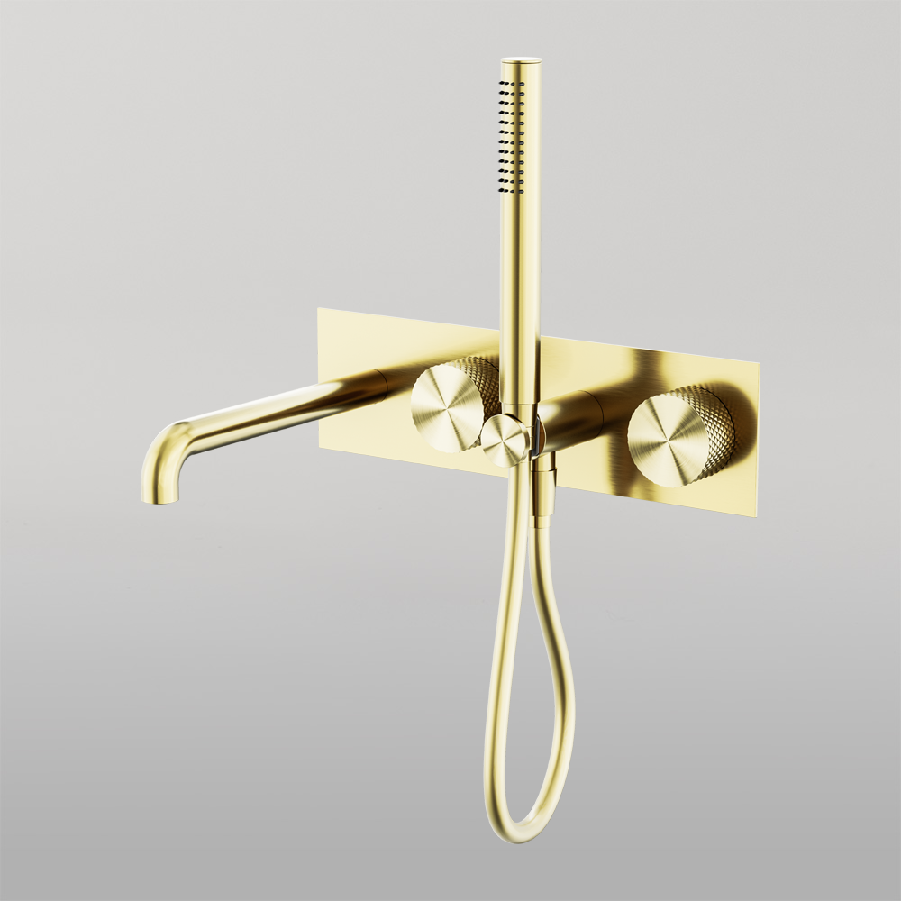 Opal Progressive Shower System With Spout 230mm Brushed Gold