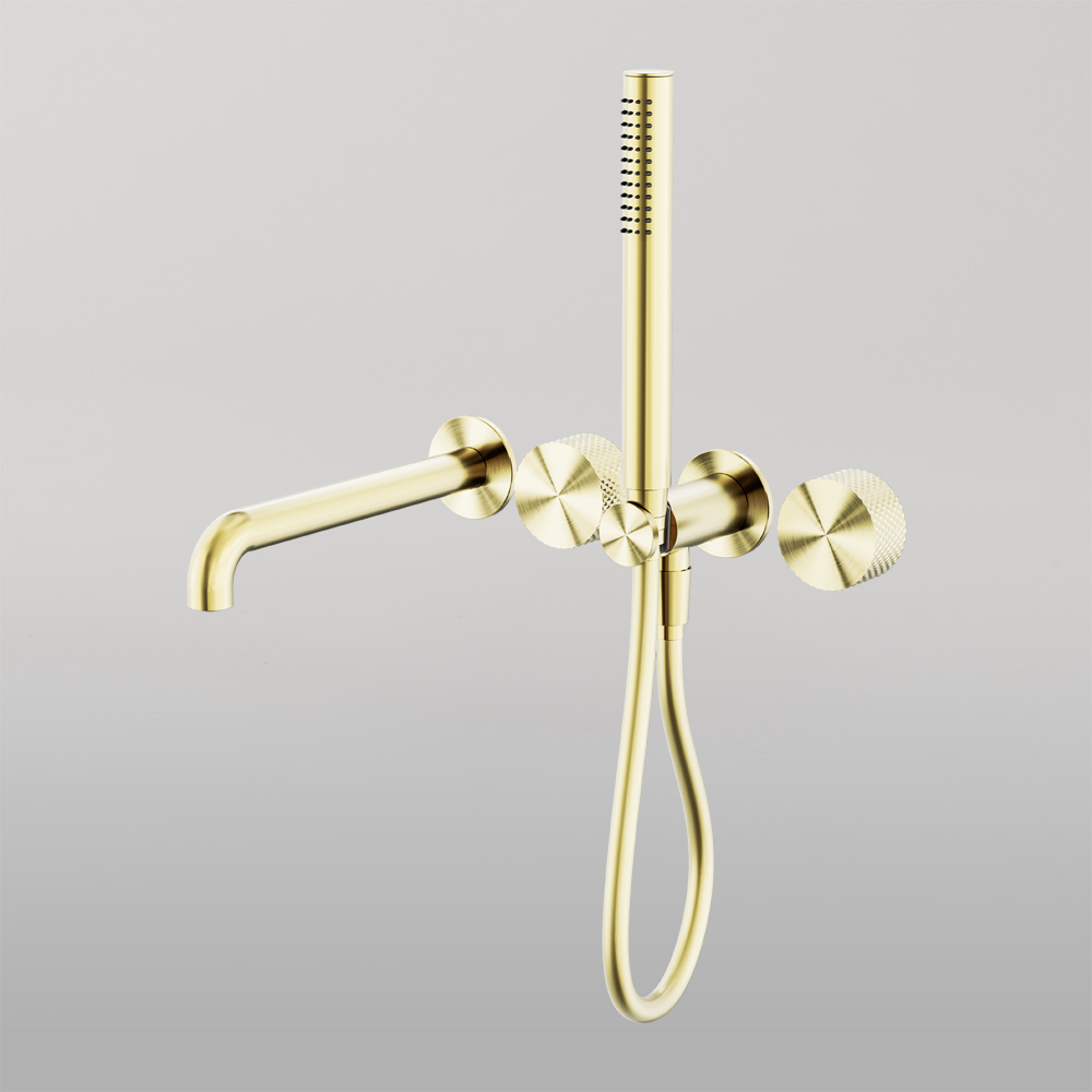 Opal Progressive Shower System Separate Plate With Spout 230mm Brushed Gold