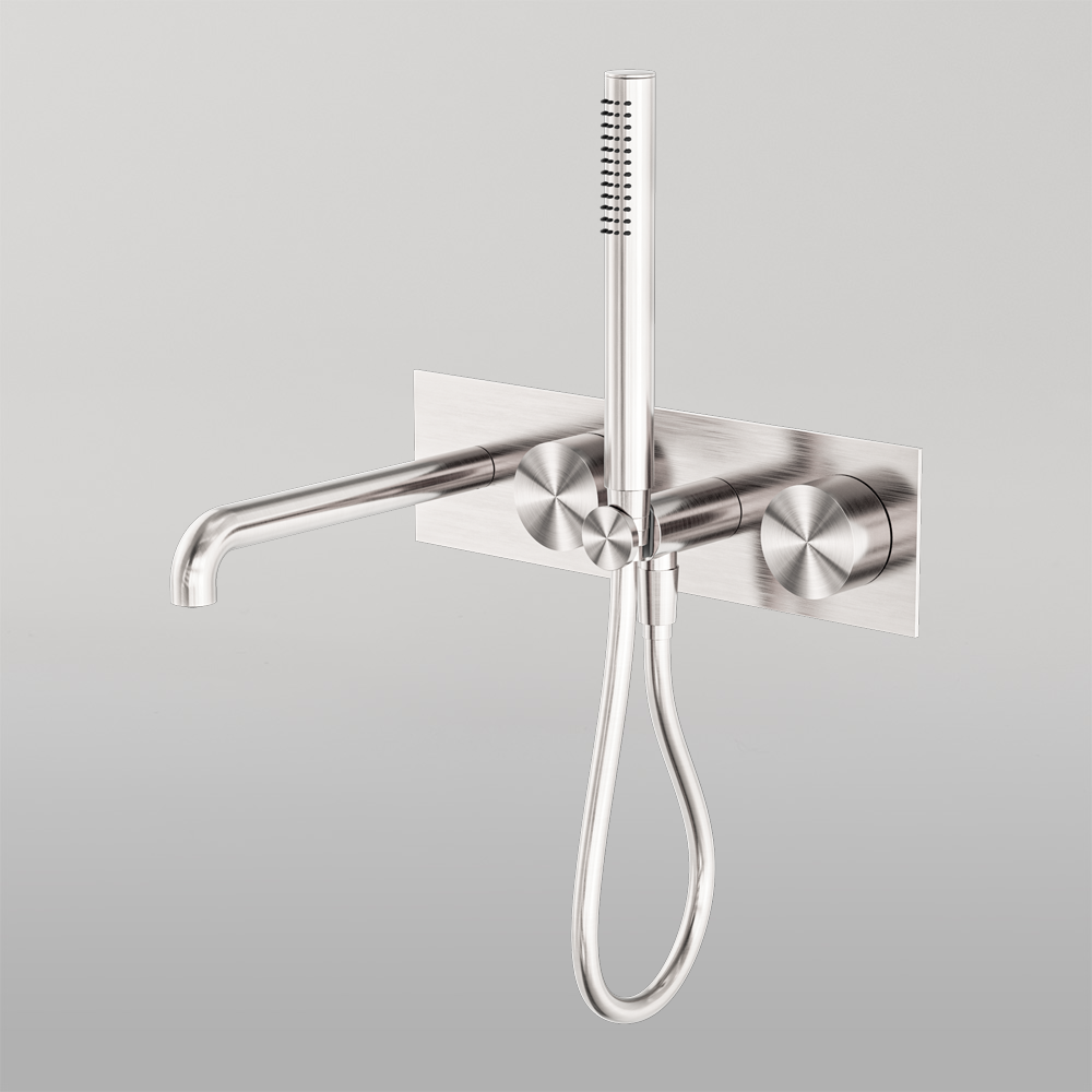 Kara Progressive Shower System With Spout 230mm Brushed Nickel