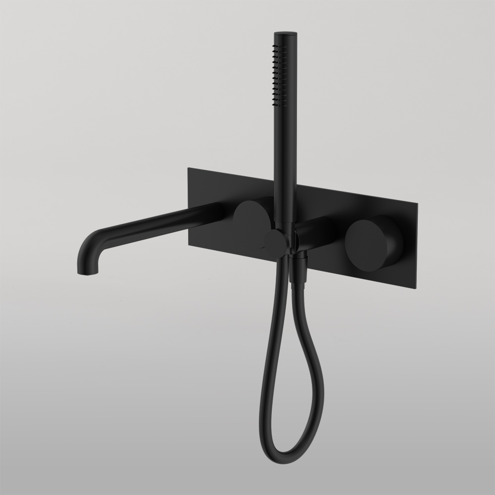 Kara Progressive Shower System With Spout 230mm Matte Black