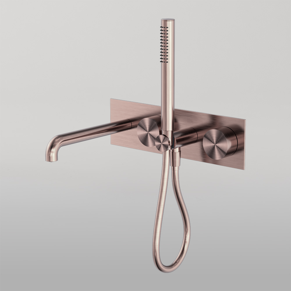 Kara Progressive Shower System With Spout 250mm Brushed Bronze