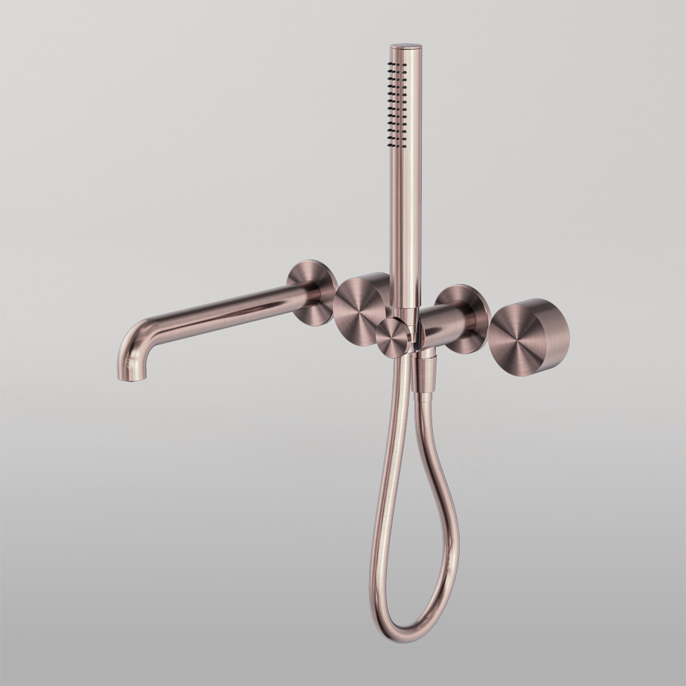 Kara Progressive Shower System Separate Plate With Spout 230mm Brushed Bronze