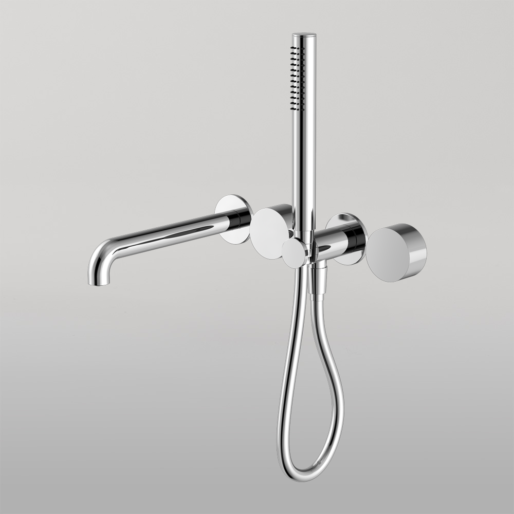 Kara Progressive Shower System Separate Plate With Spout 230mm Chrome