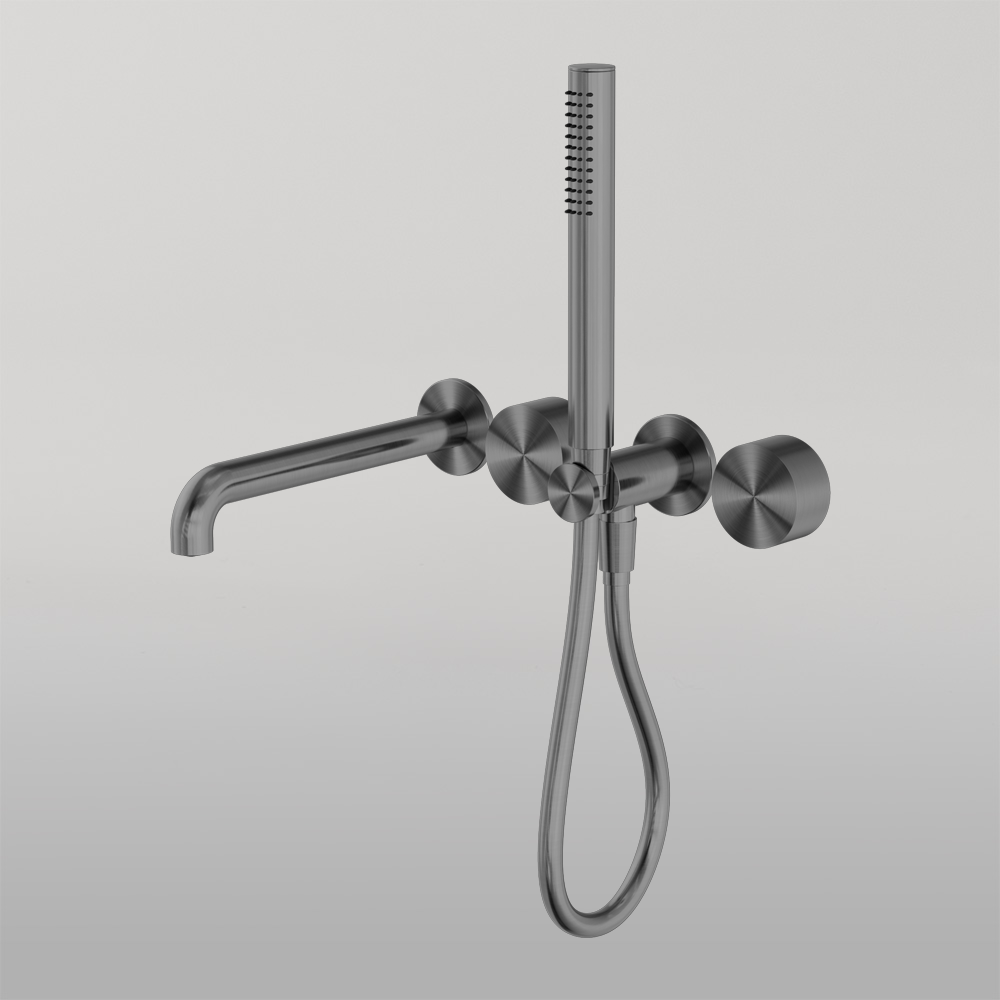 Kara Progressive Shower System Separate Plate With Spout 230mm Gun Metal