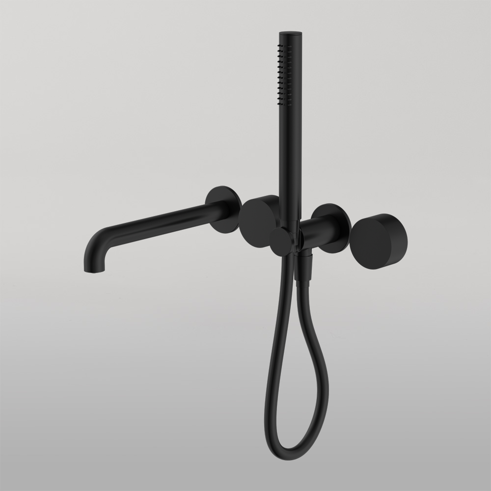 Kara Progressive Shower System Separate Plate With Spout 230mm Matte Black