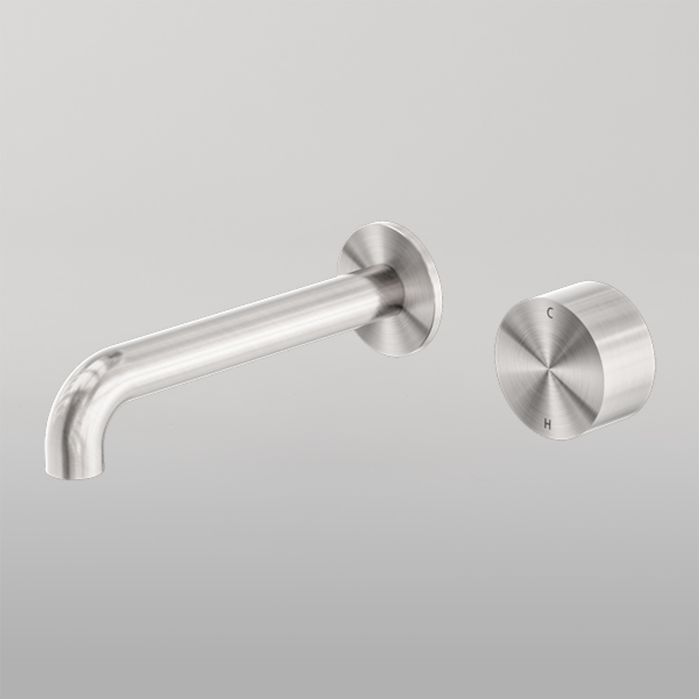 Kara Progressive Wall Basin/Bath Set 120mm Brushed Nickel