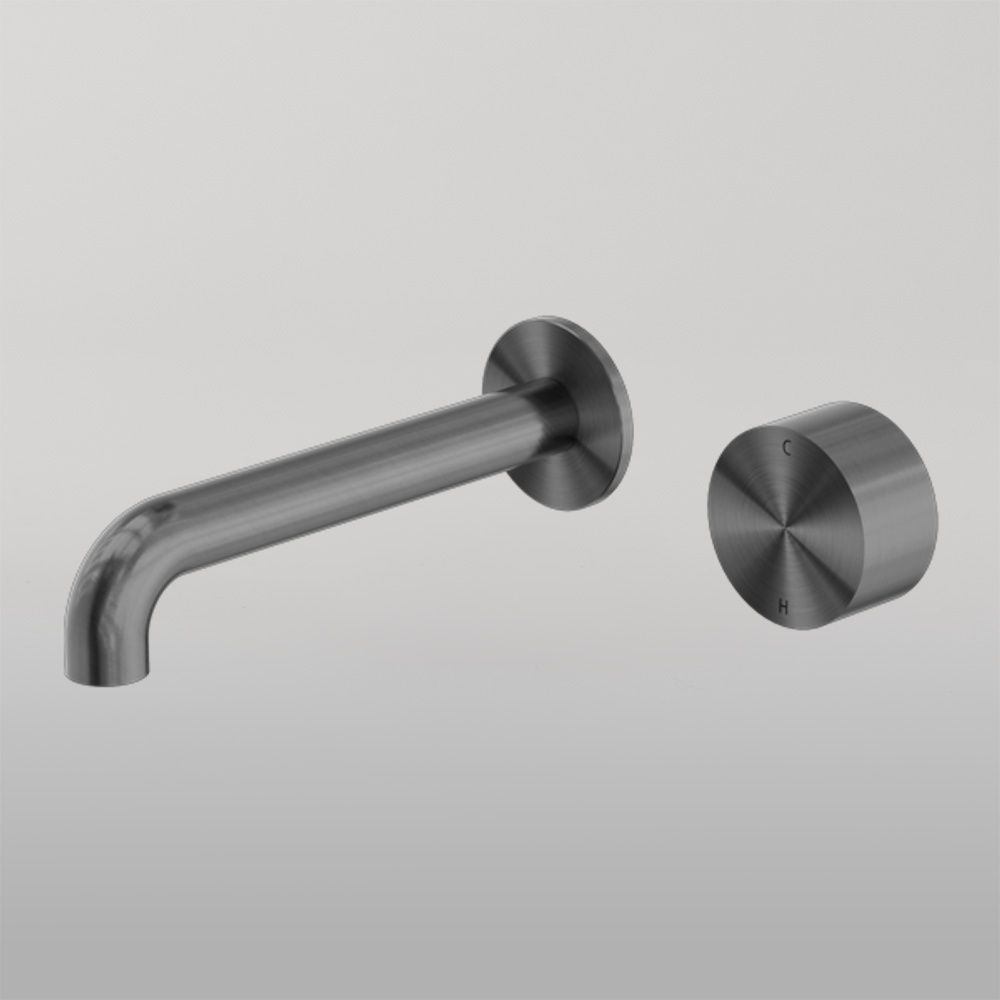 Kara Progressive Wall Basin/Bath Set 120mm Gun Metal