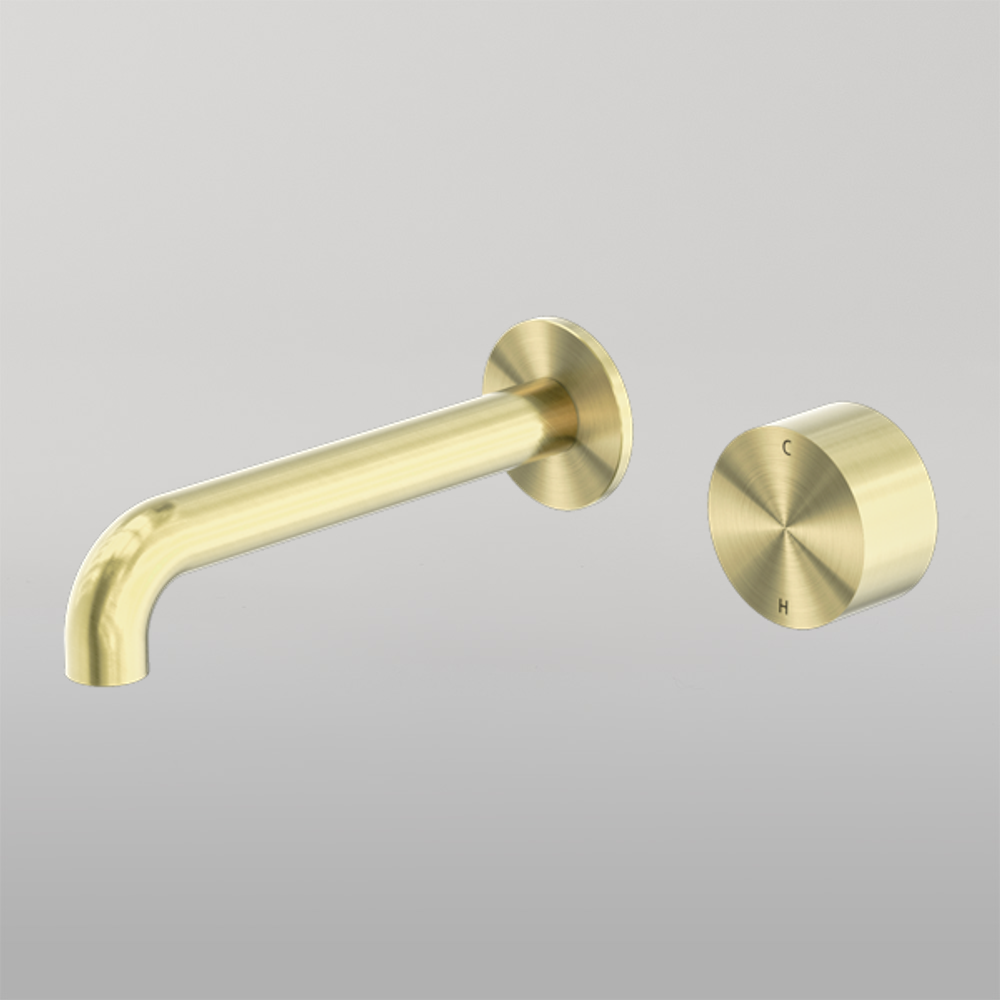 Kara Progressive Wall Basin/Bath Set 260mm Brushed Gold