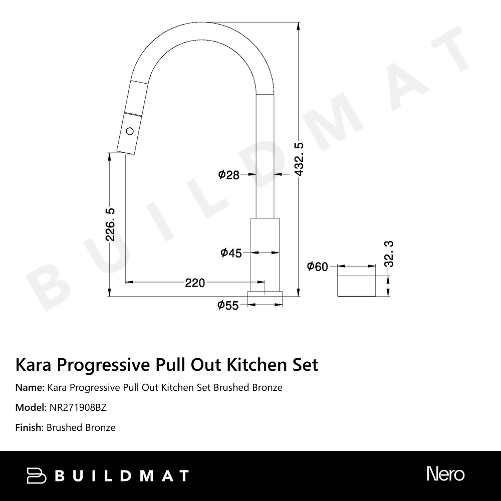 Kara Progressive Pull Out Kitchen Set Brushed Bronze