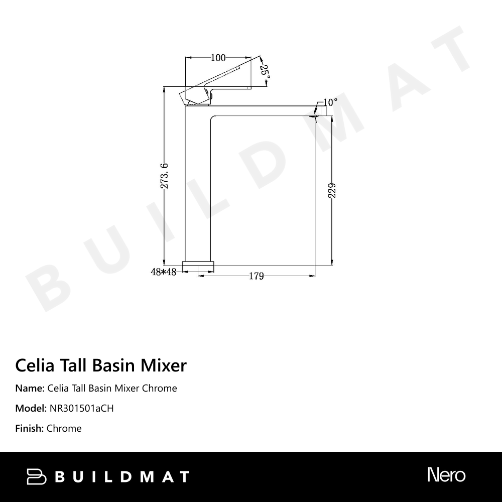 Celia Tall Basin Mixer Chrome