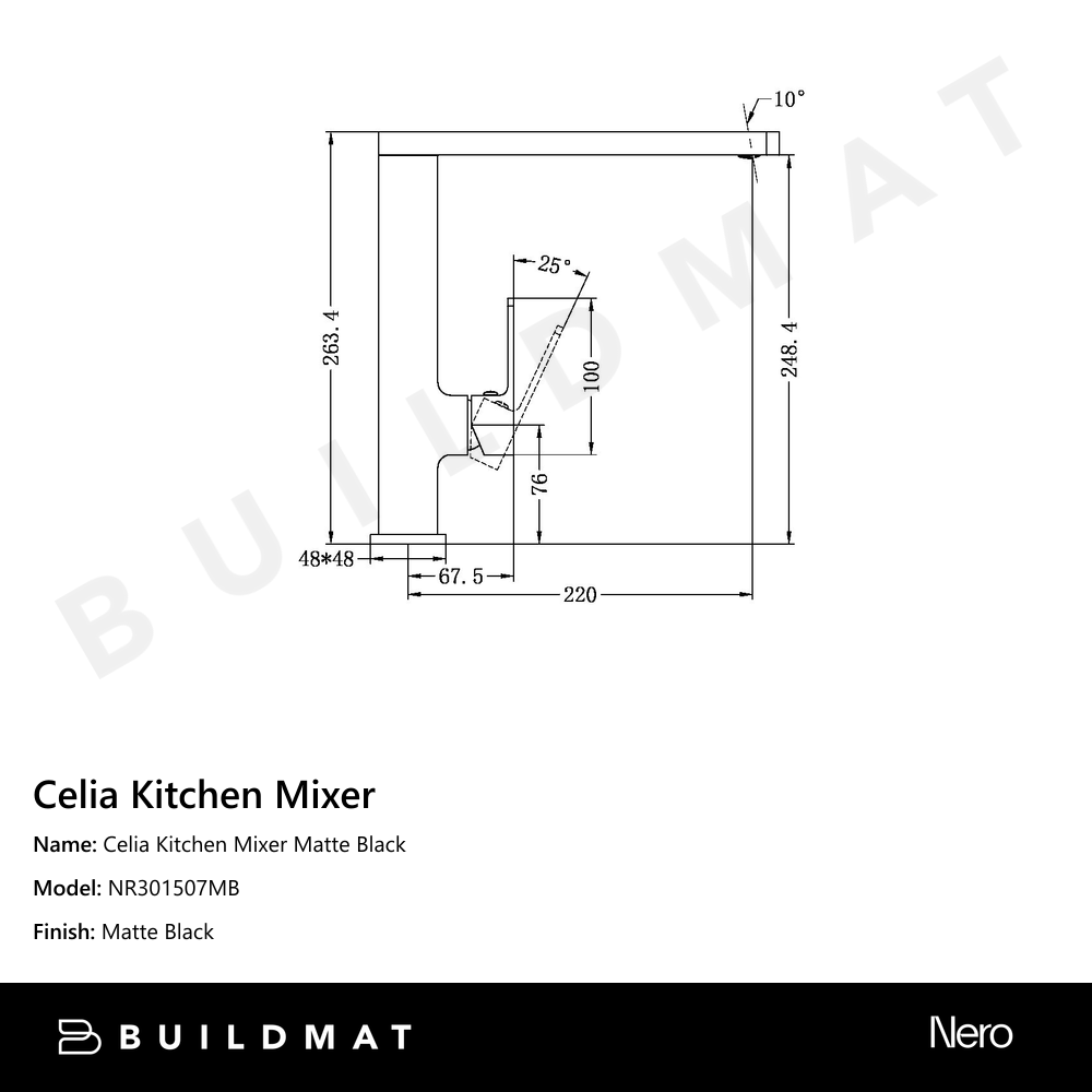 Celia Kitchen Mixer Matte Black