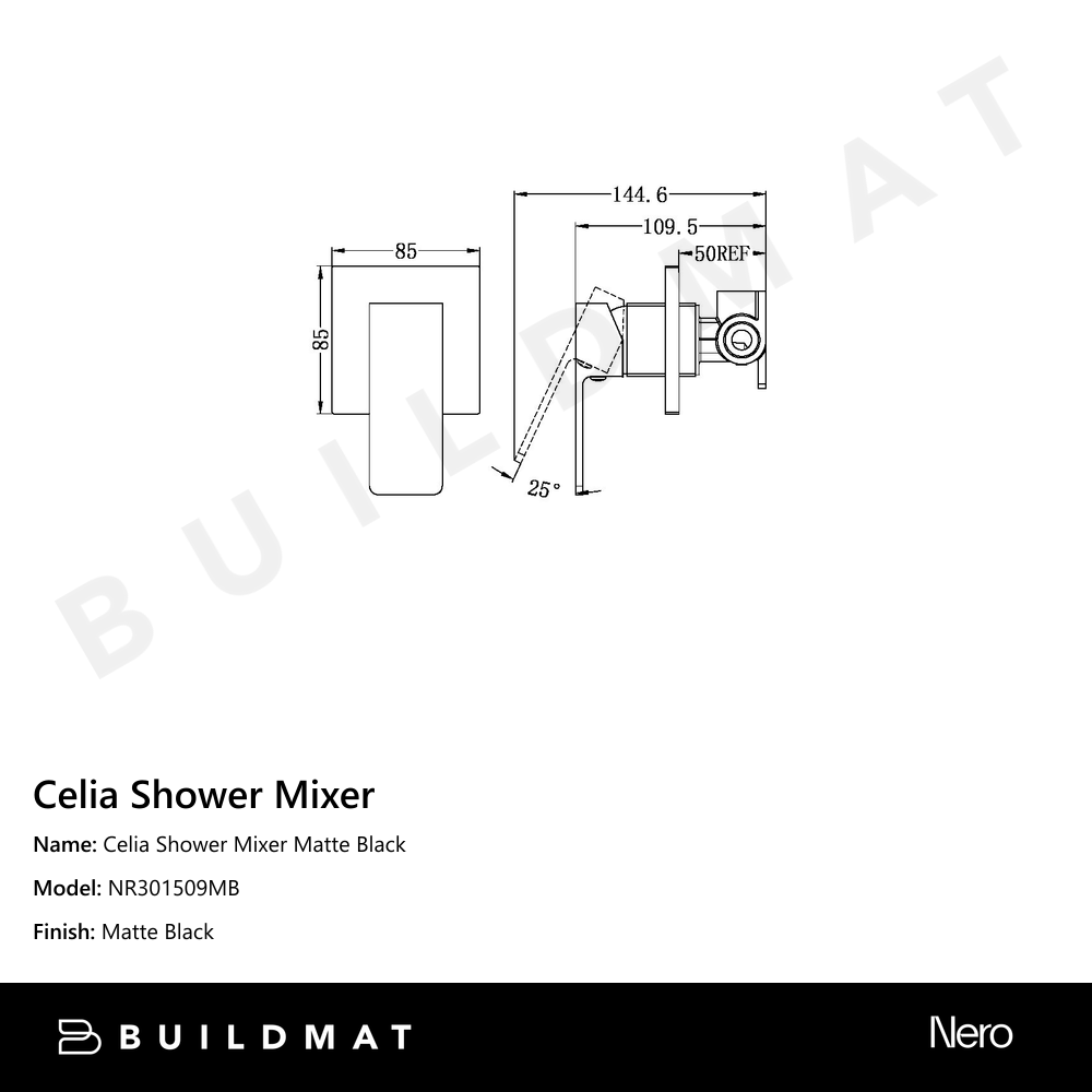 Celia Shower Mixer Matte Black