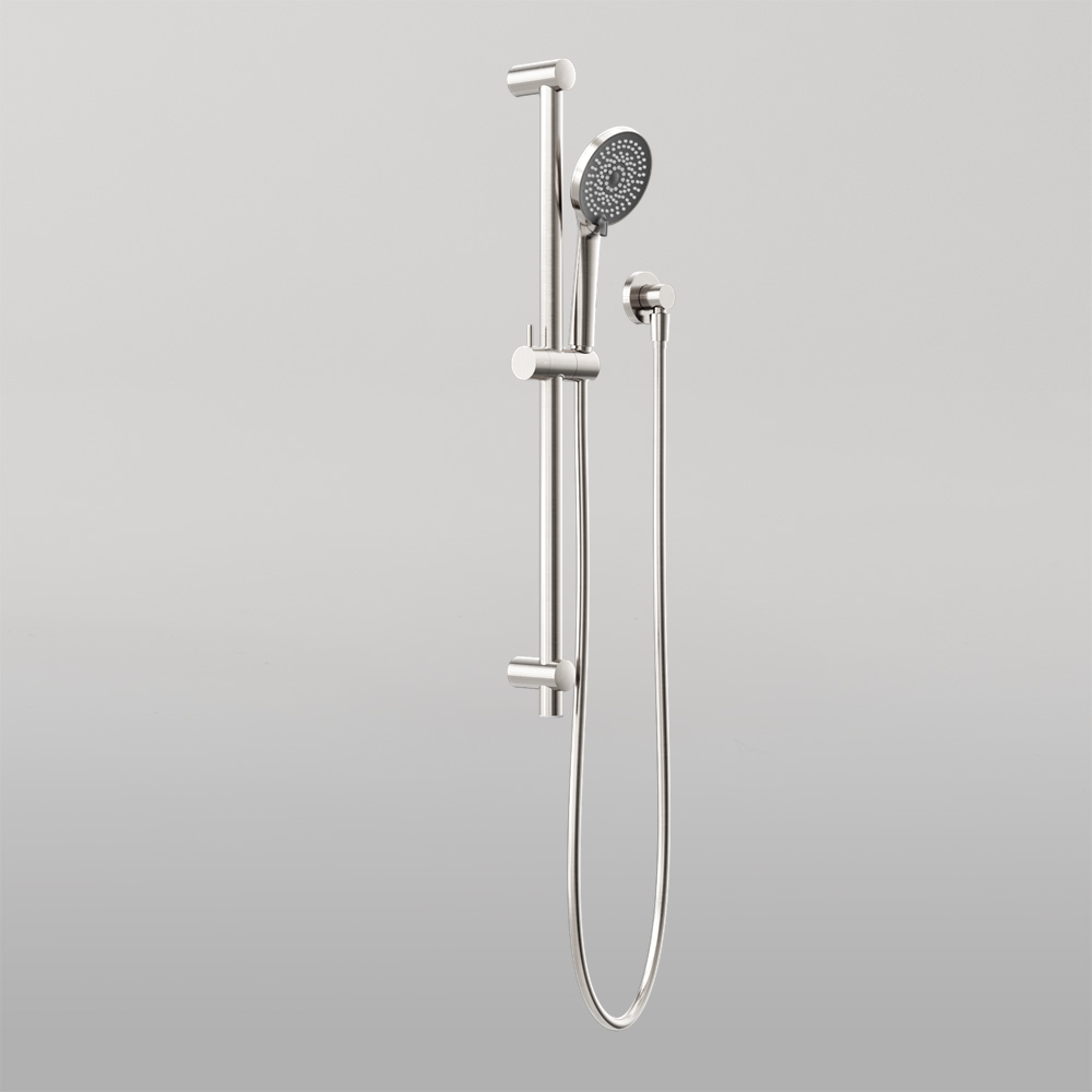 Round Metal Project Shower Rail 4 Star Rating Brushed Nickel