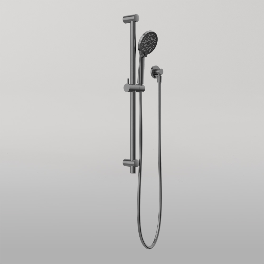 Round Metal Project Shower Rail 4 Star Rating Gun Metal