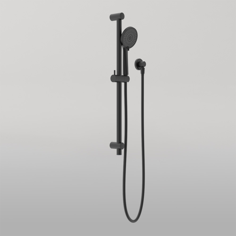 Round Metal Project Shower Rail 4 Star Rating Matte Black