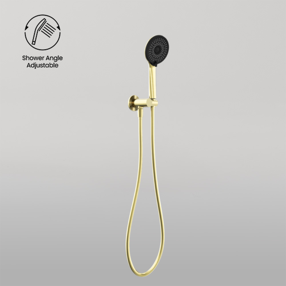 Project Round Shower On Bracket 4 Star Rating Brushed Gold