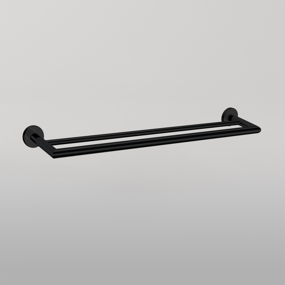 Dolce Double Towel Rail 700mm Matte Black