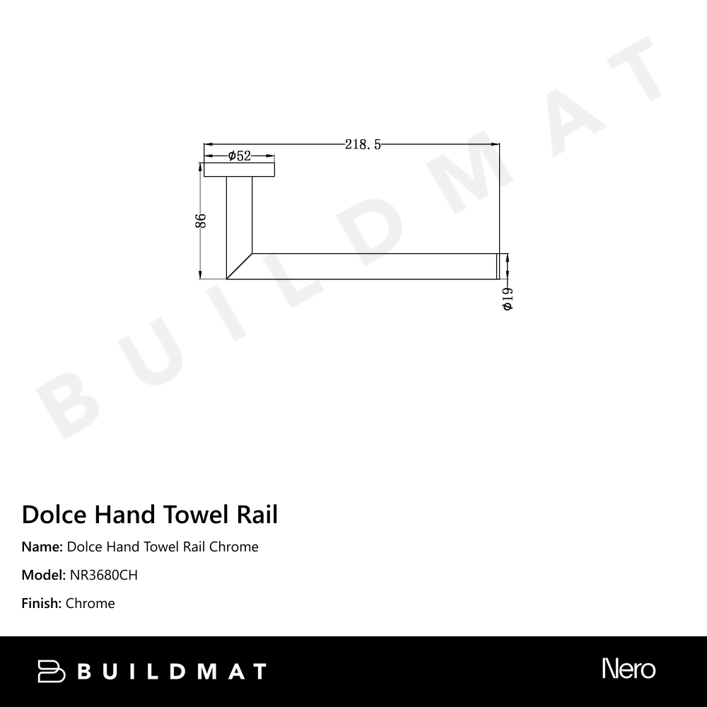 Dolce Hand Towel Rail Chrome