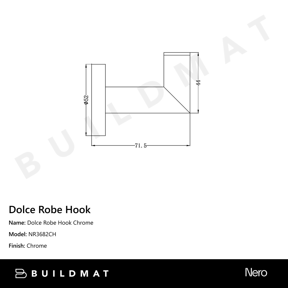 Dolce Robe Hook Chrome