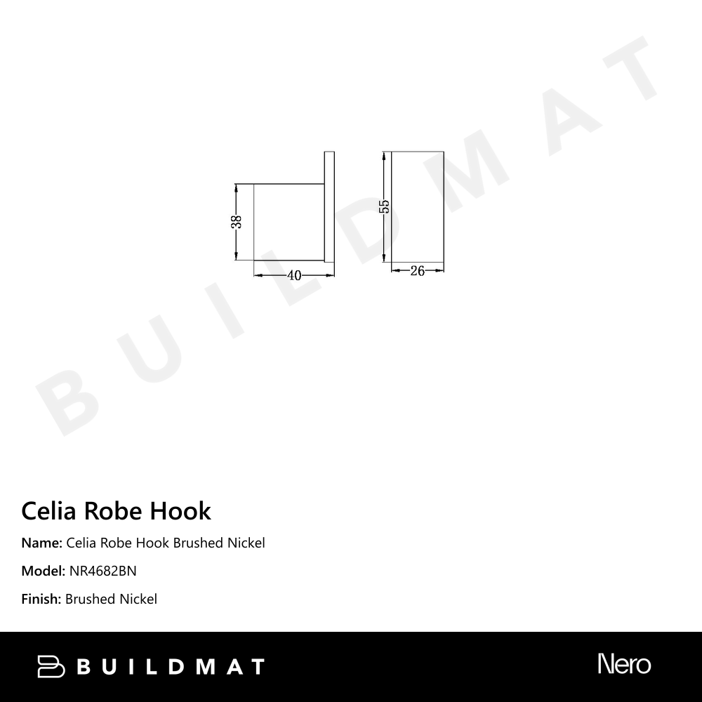 Celia Robe Hook Brushed Nickel