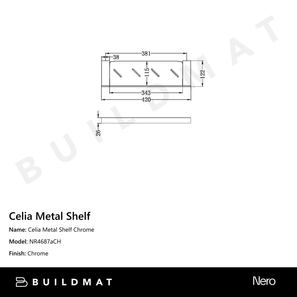 Celia Metal Shelf Chrome