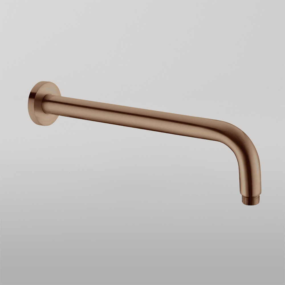 Round Shower Arm 330mm Length Brushed Bronze