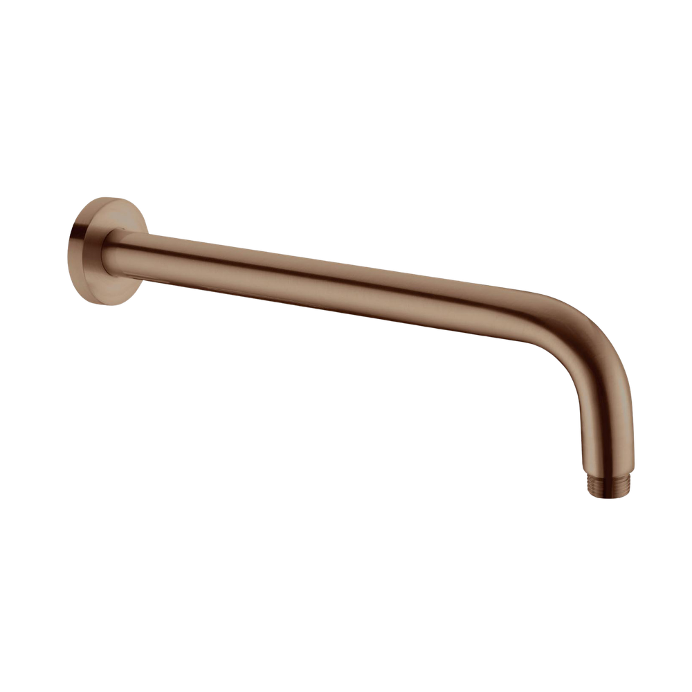 Round Shower Arm 330mm Length Brushed Bronze