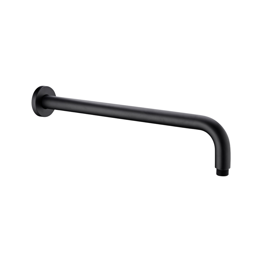 Round Shower Arm 500mm Length Matte Black