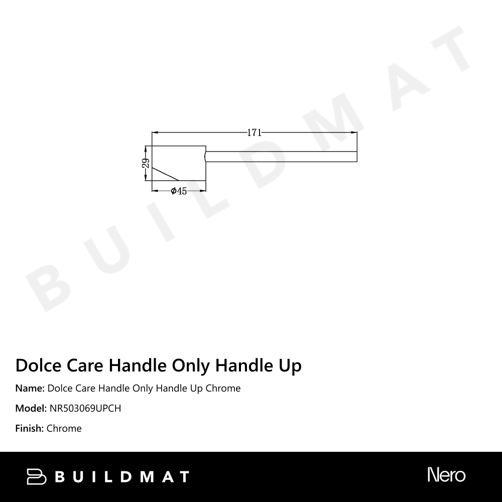 Dolce Care Handle Only Handle Up Chrome