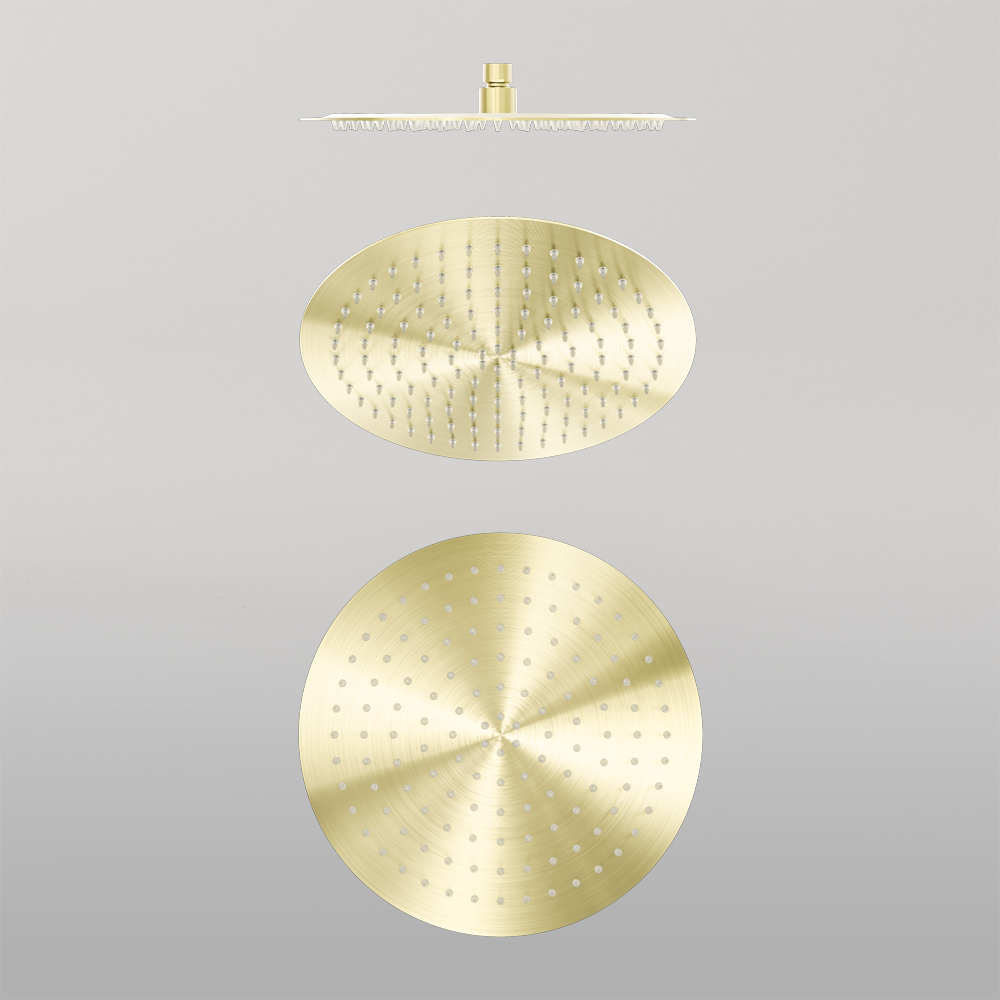 Zen 300mm Round Shower Head Brushed Gold