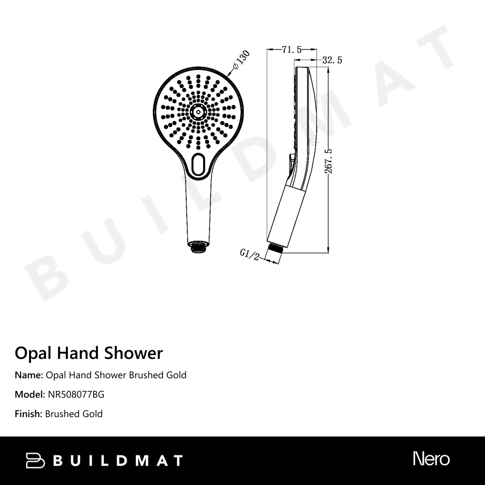 Opal Hand Shower Brushed Gold