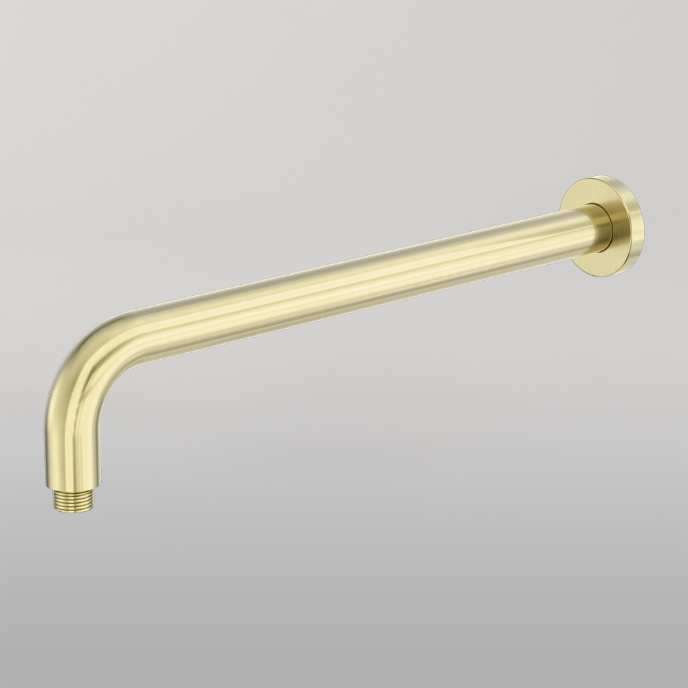 Zen Round Shower Arm 400mm Length Brushed Gold