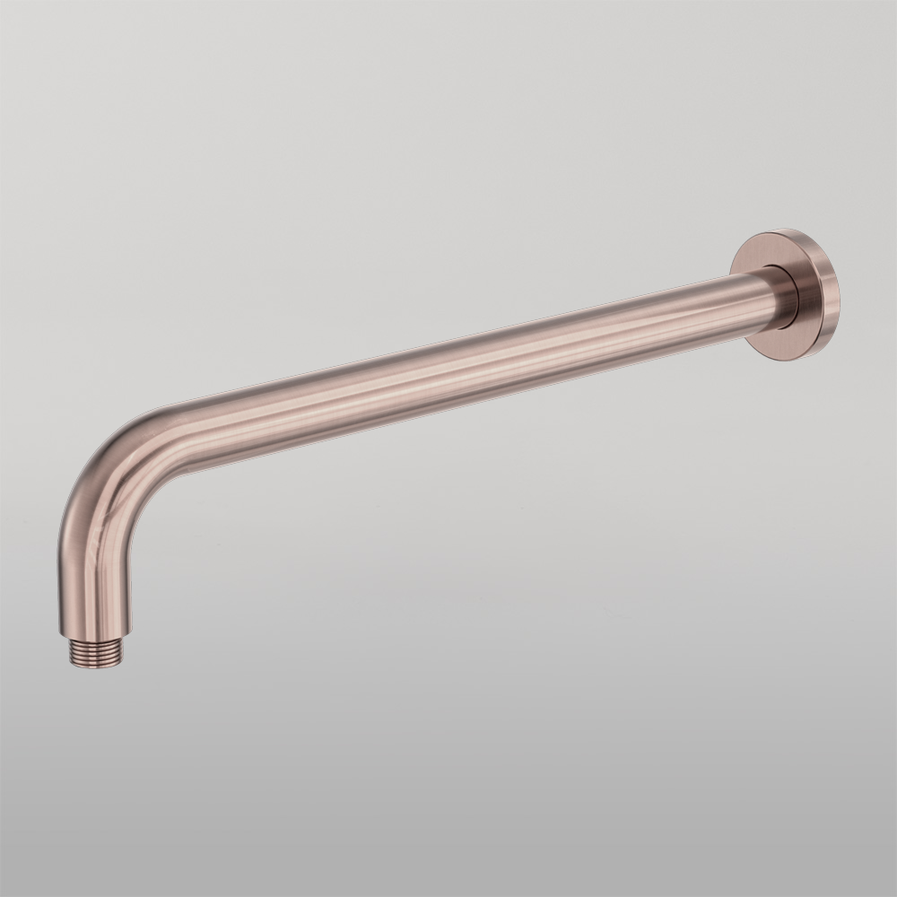 Zen Round Shower Arm 400mm Length Brushed Bronze