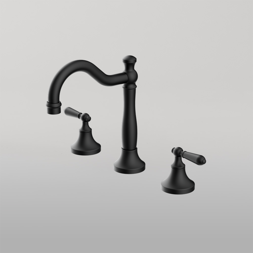 York Basin Set With Metal Lever Matte Black