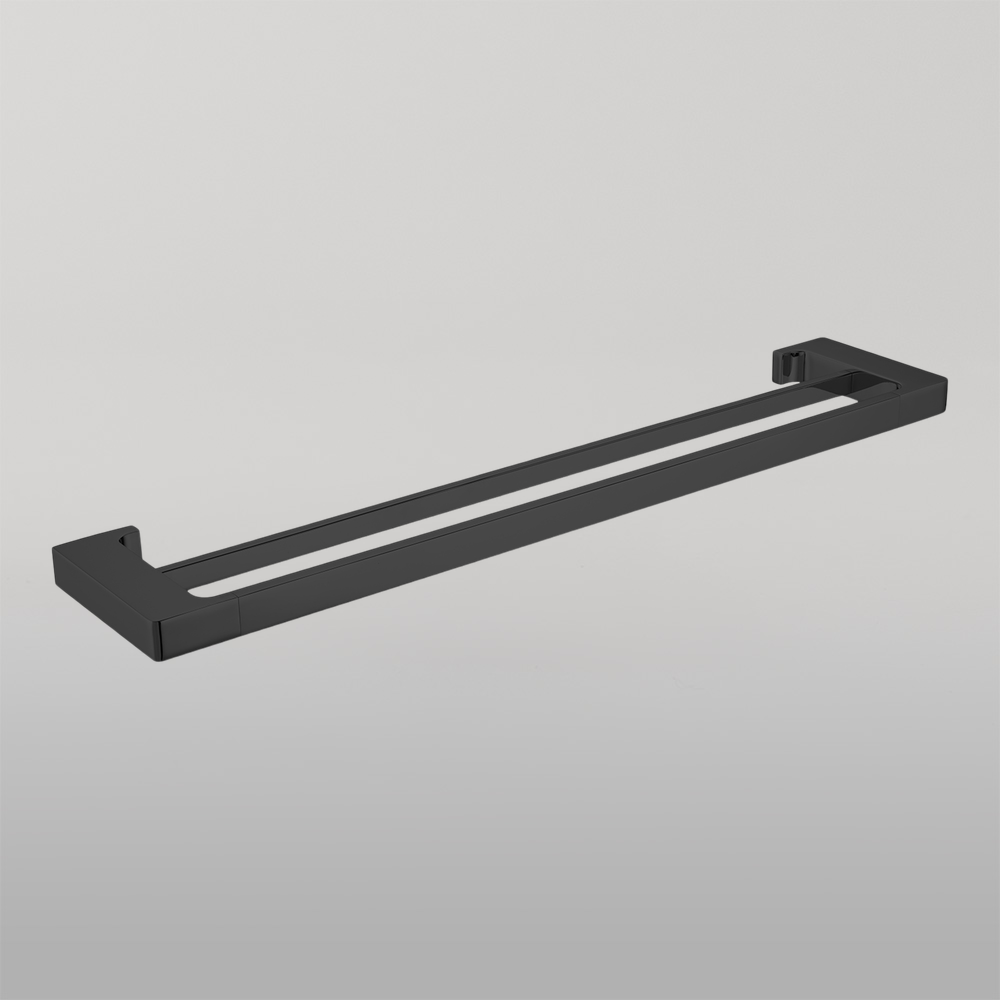 Pearl Double Towel Rail 600mm Matte Black