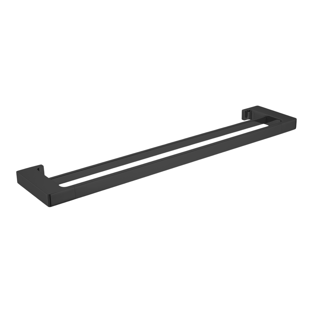 Pearl Double Towel Rail 600mm Matte Black