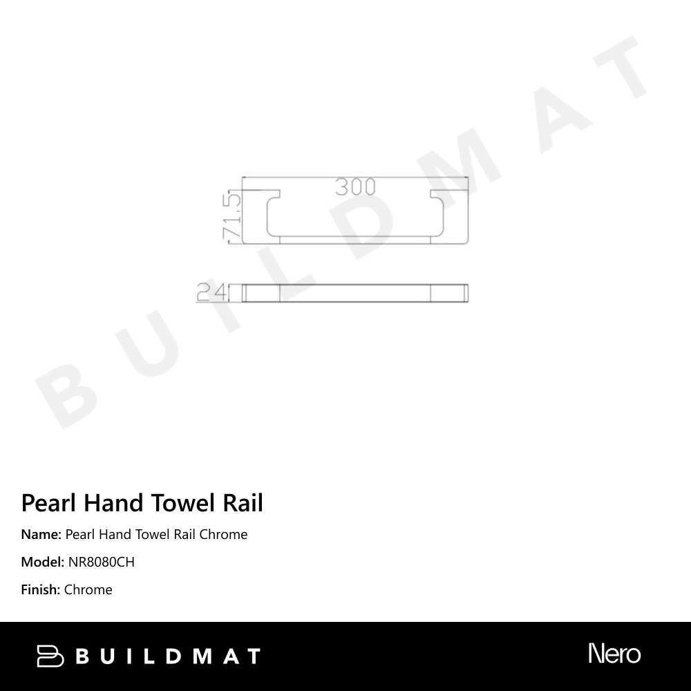 Pearl Hand Towel Rail Chrome