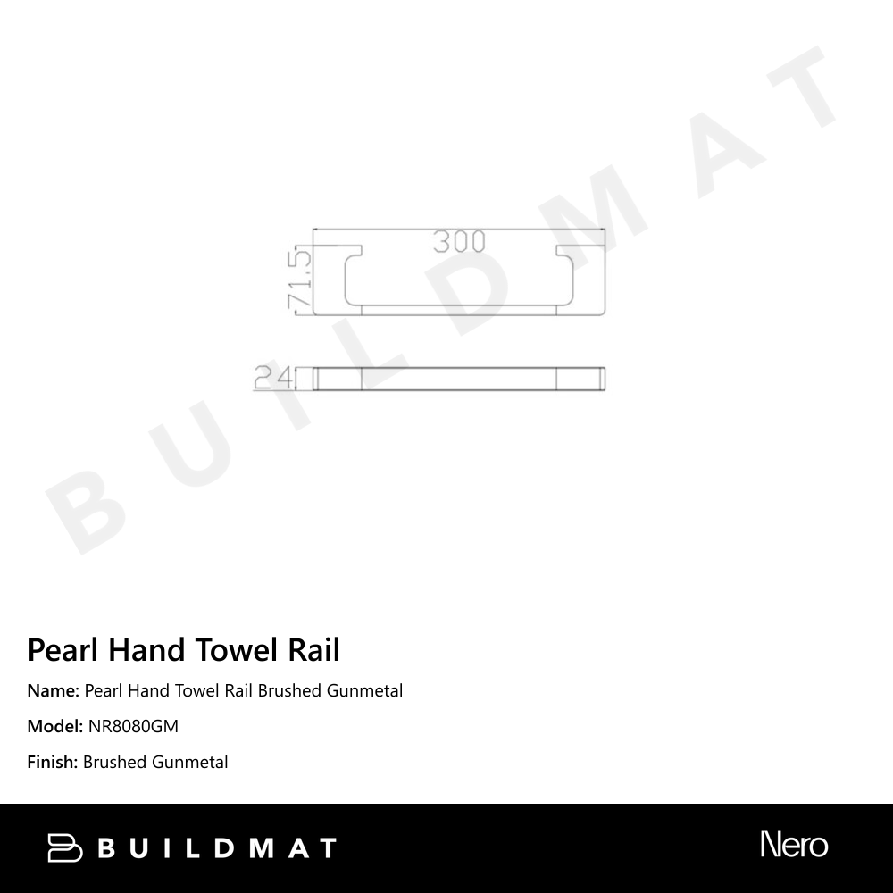 Pearl Hand Towel Rail Gun Metal