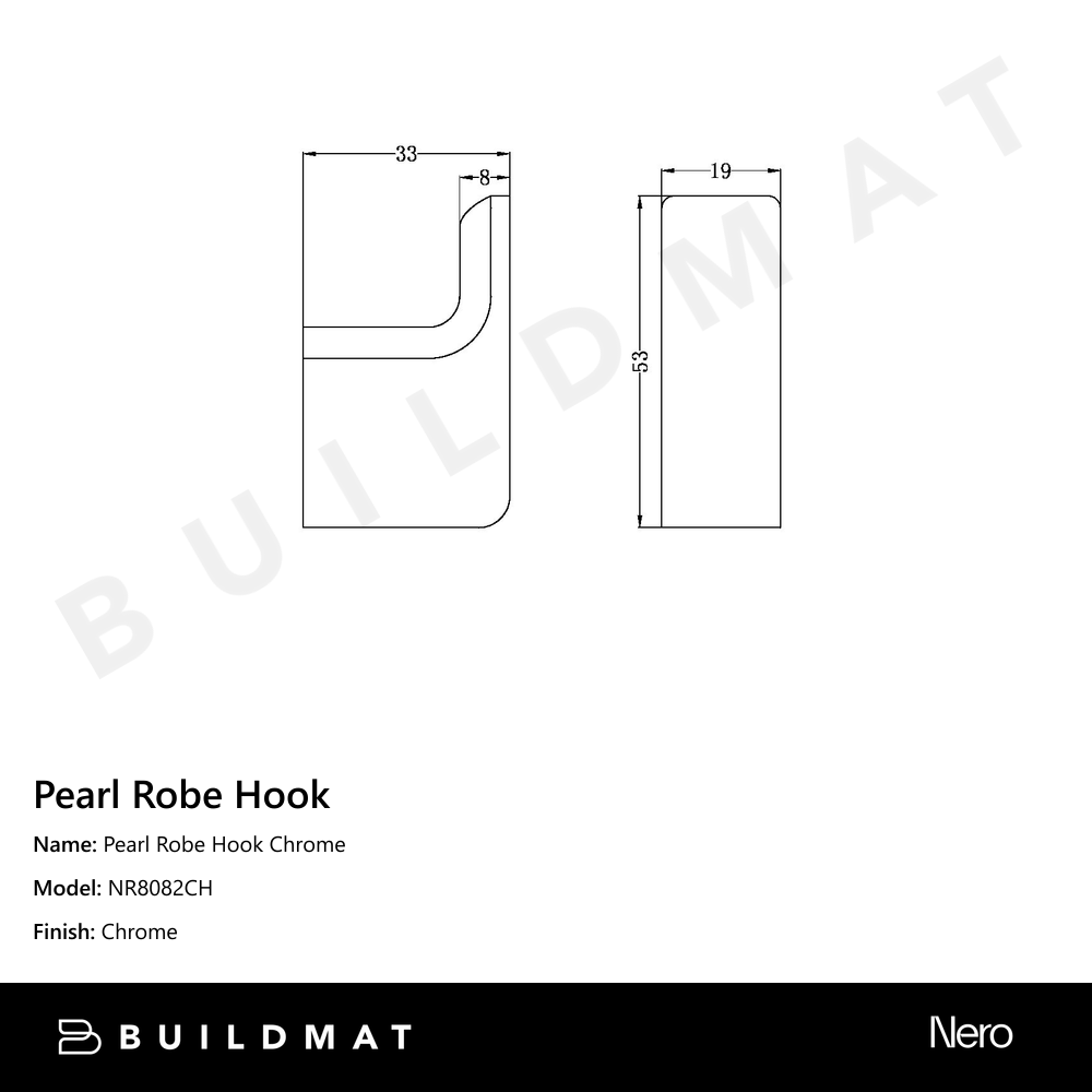 Pearl Robe Hook Chrome