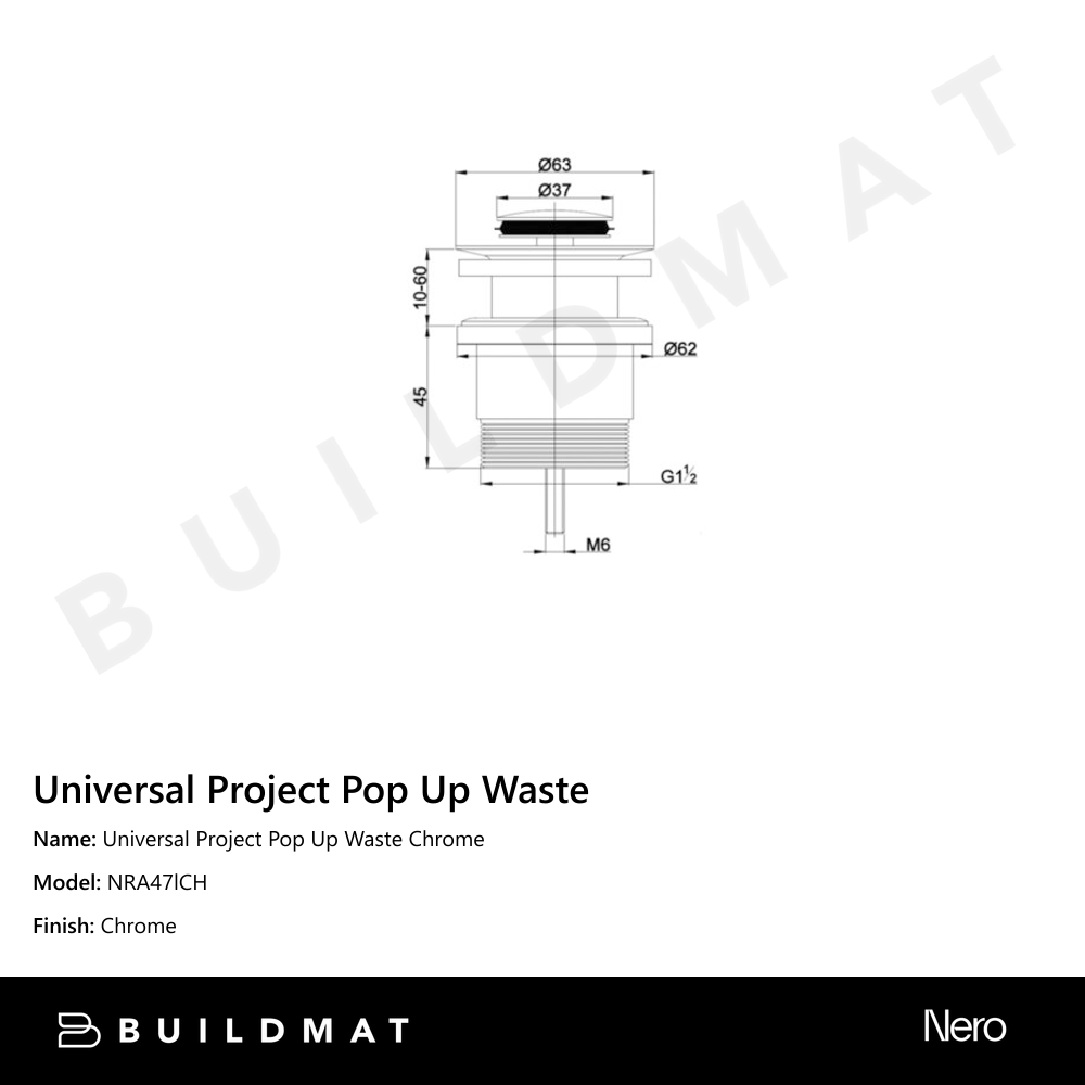 Universal Project Pop Up Waste Chrome