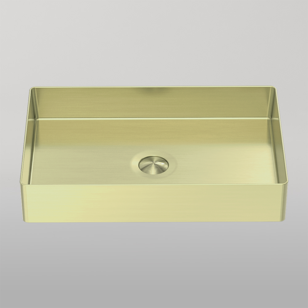 Opal Rectangle Stainless Steel Basin Brushed Gold