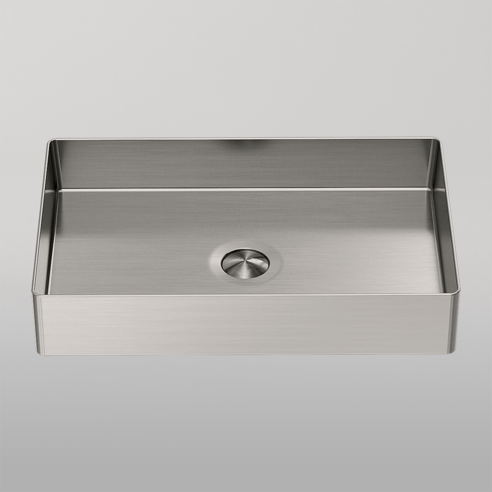 Opal Rectangle Stainless Steel Basin Brushed Nickel