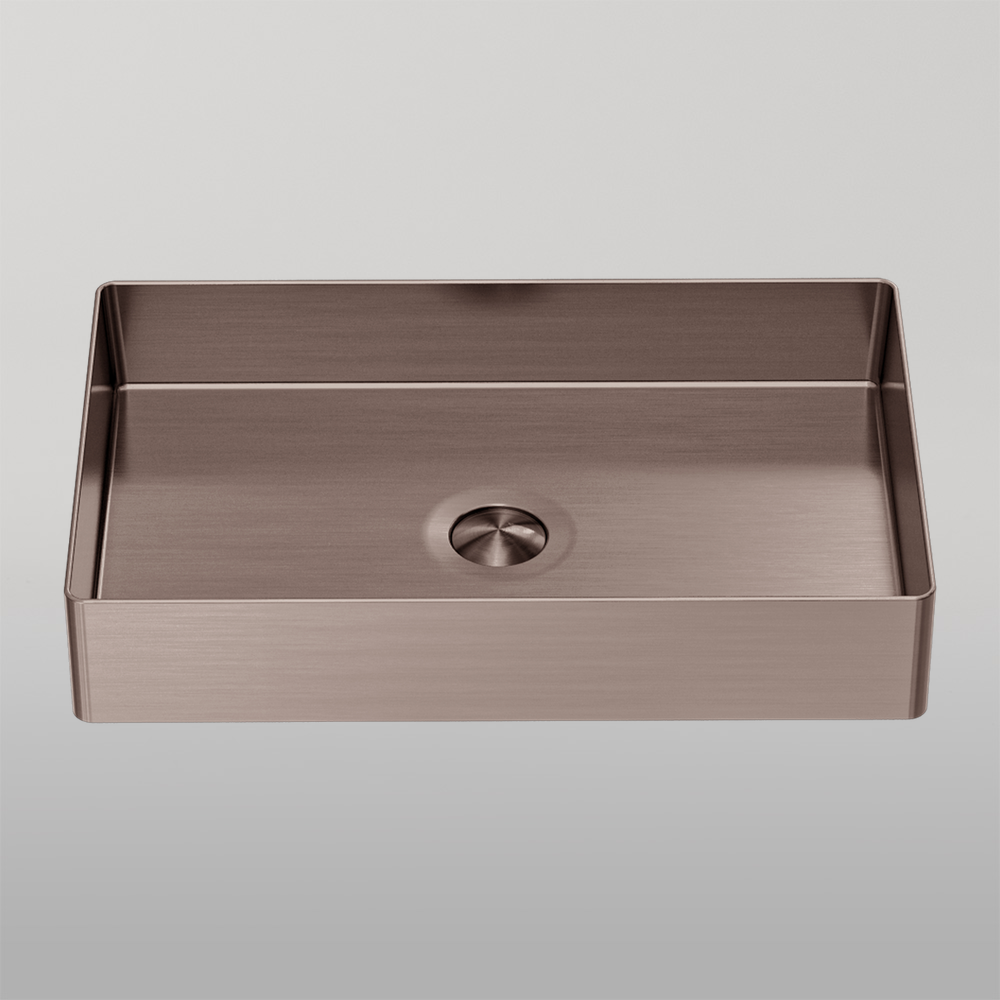 Opal Rectangle Stainless Steel Basin Brushed Bronze