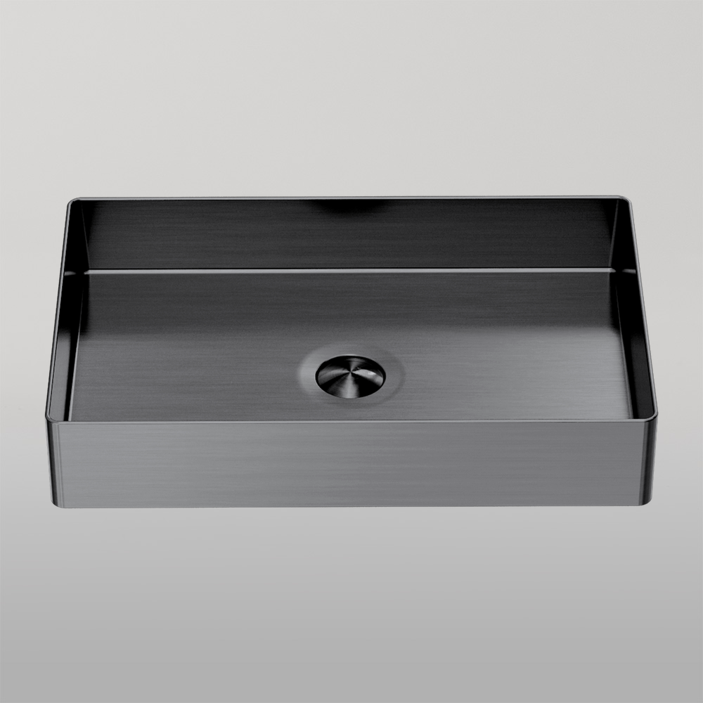 Opal Rectangle Stainless Steel Basin Graphite