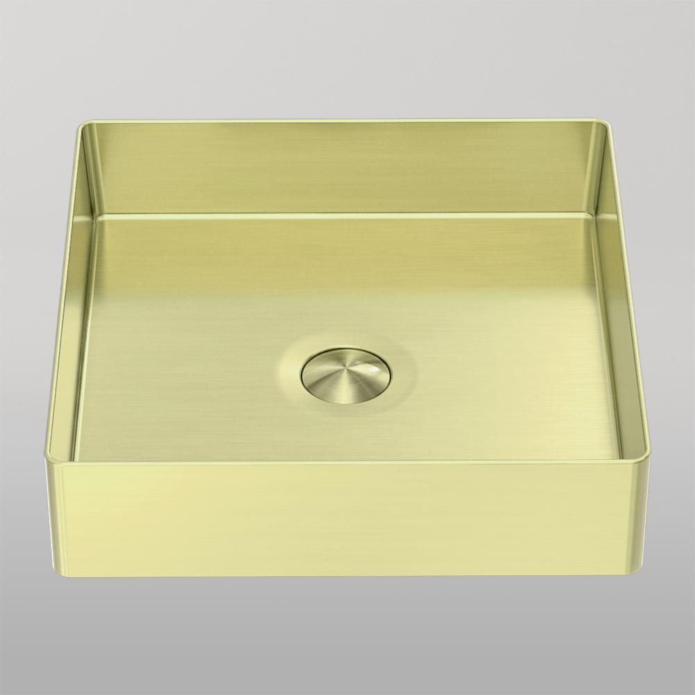 Opal Square 400mm Stainless Steel Basin Brushed Gold