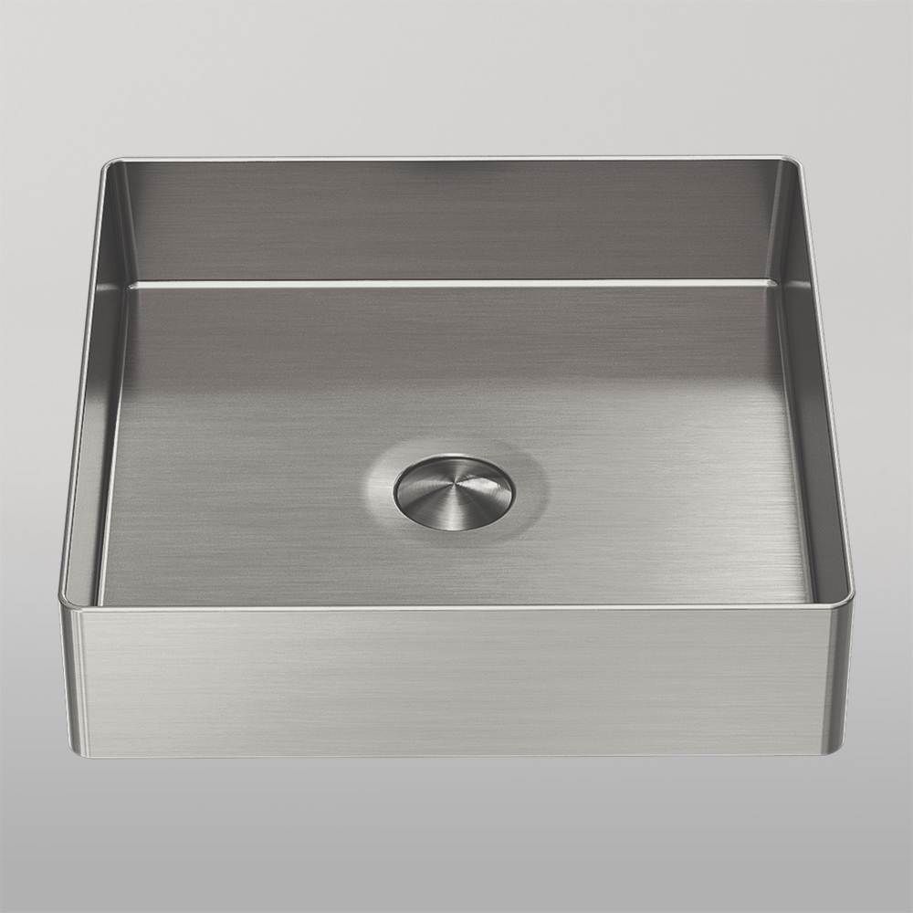 Opal Square 400mm Stainless Steel Basin Brushed Nickel