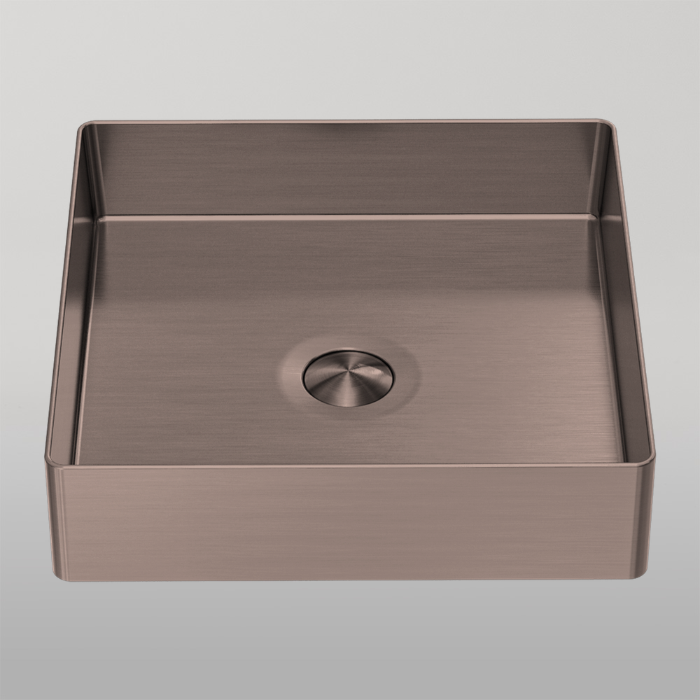 Opal Square 400mm Stainless Steel Basin Brushed Bronze